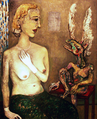 „Selbst mit Dame” | 2001l auf Leinwand, 150 x 120 cm