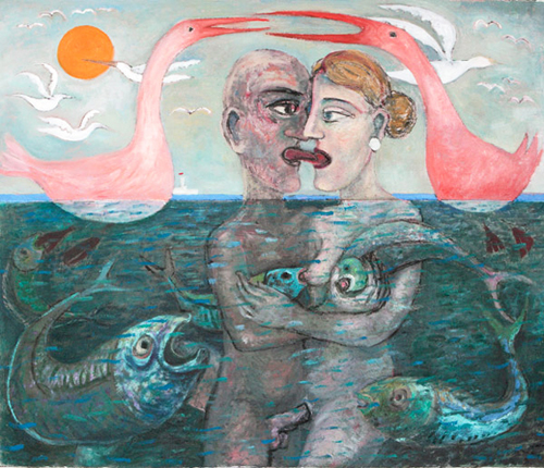 „Liebespaar” | 2007l auf Leinwand, 60 x 70 cm