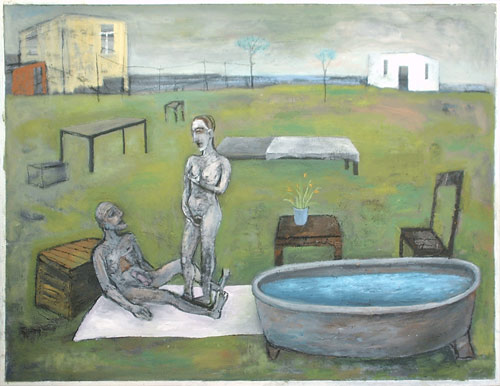 „Paar mit Badewanne” | 2008l auf Hartfaser, 95 x 120 cm